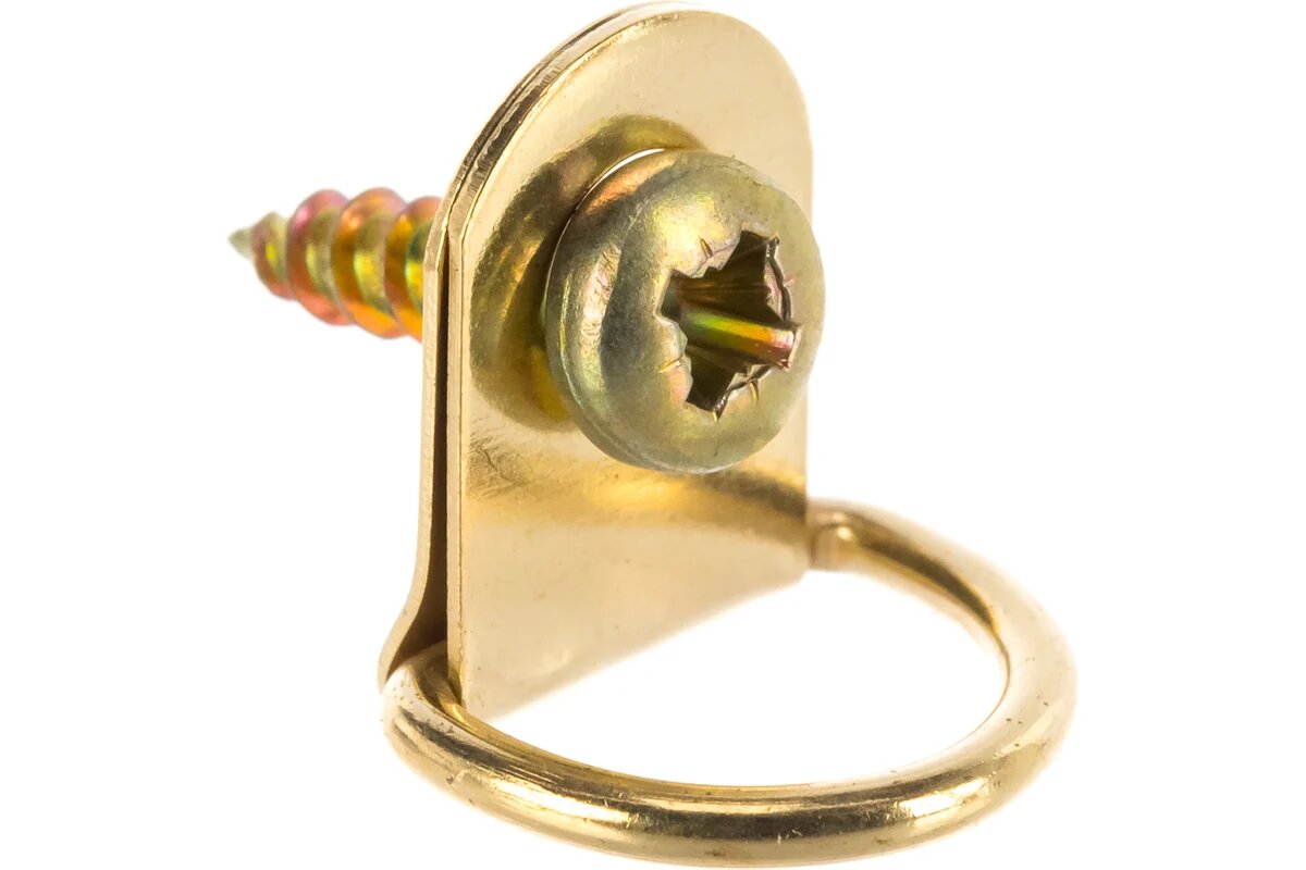 Петля-подвес европартнер D-кольцо для картины фоторамки латунированная сталь 4 шт. 16 0323 1