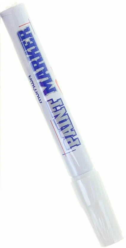 Маркер-краска 12 шт MunHwa нитро-основа, 4мм, цвет белый для строительных работ — фото 1