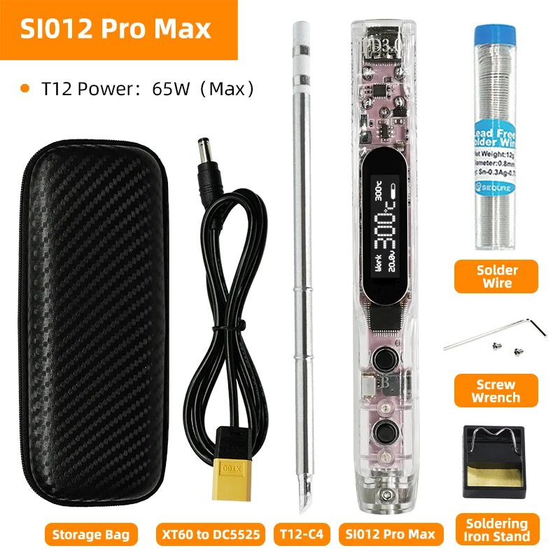 SEQURE SI012 Pro Max Англо-русский паяльник, Kit With T12-C4