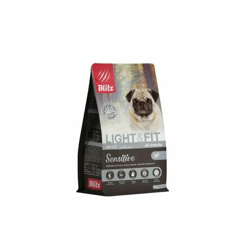 Сухой корм для собак Blitz Sensitive Adult Light&Fit с индейкой, 1,8 кг