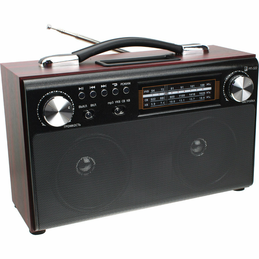 Радиоприемник Сигнал РП-322 220V/ACC/4R20, USB, SD/microSD БЗРП