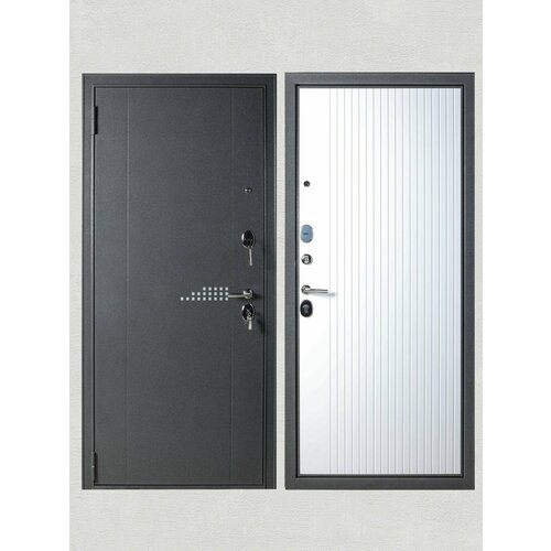 Дверь входная металлическая KVARTA TE для квартиры белая эмаль 2050/860 левая