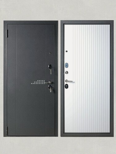 Изображение товара Дверь входная металлическая KVARTA TE для квартиры белая эмаль 2050/960 левая