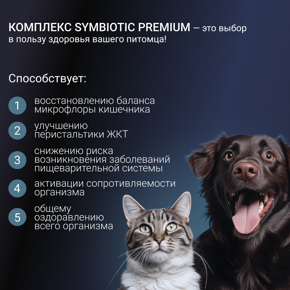 Картинки Healfort Premium SYMBIOTIC витамины c пробиотиком и пребиотиком для кошек и собак 90 таб. упаковка 2 шт