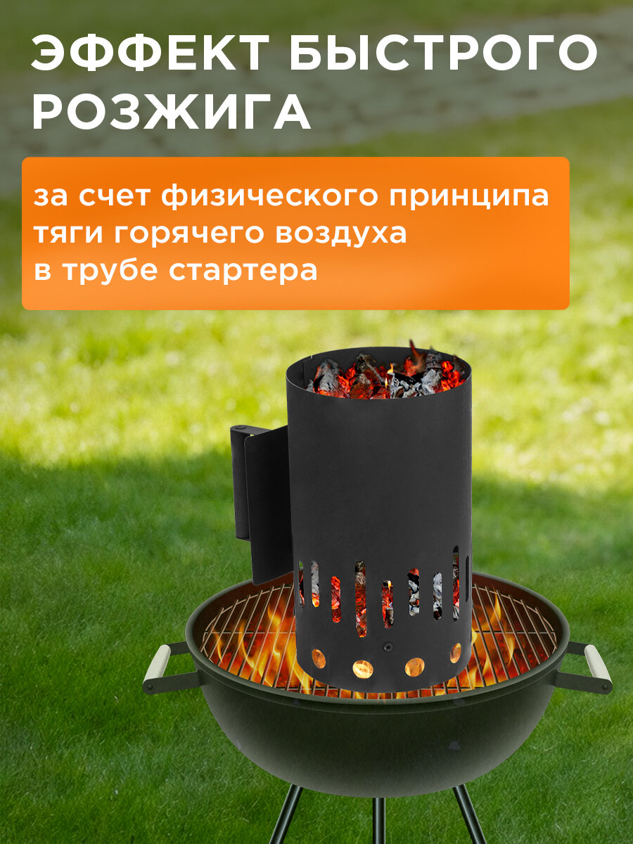 Стартер-кружка "Сокол", для розжига топлива, для мангалов, черный, 6 л — фото 1