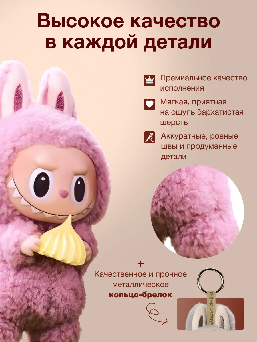 Labubu. Мягкая игрушка брелок Лабубу, рандомный, коробочной упаковке — фото 1