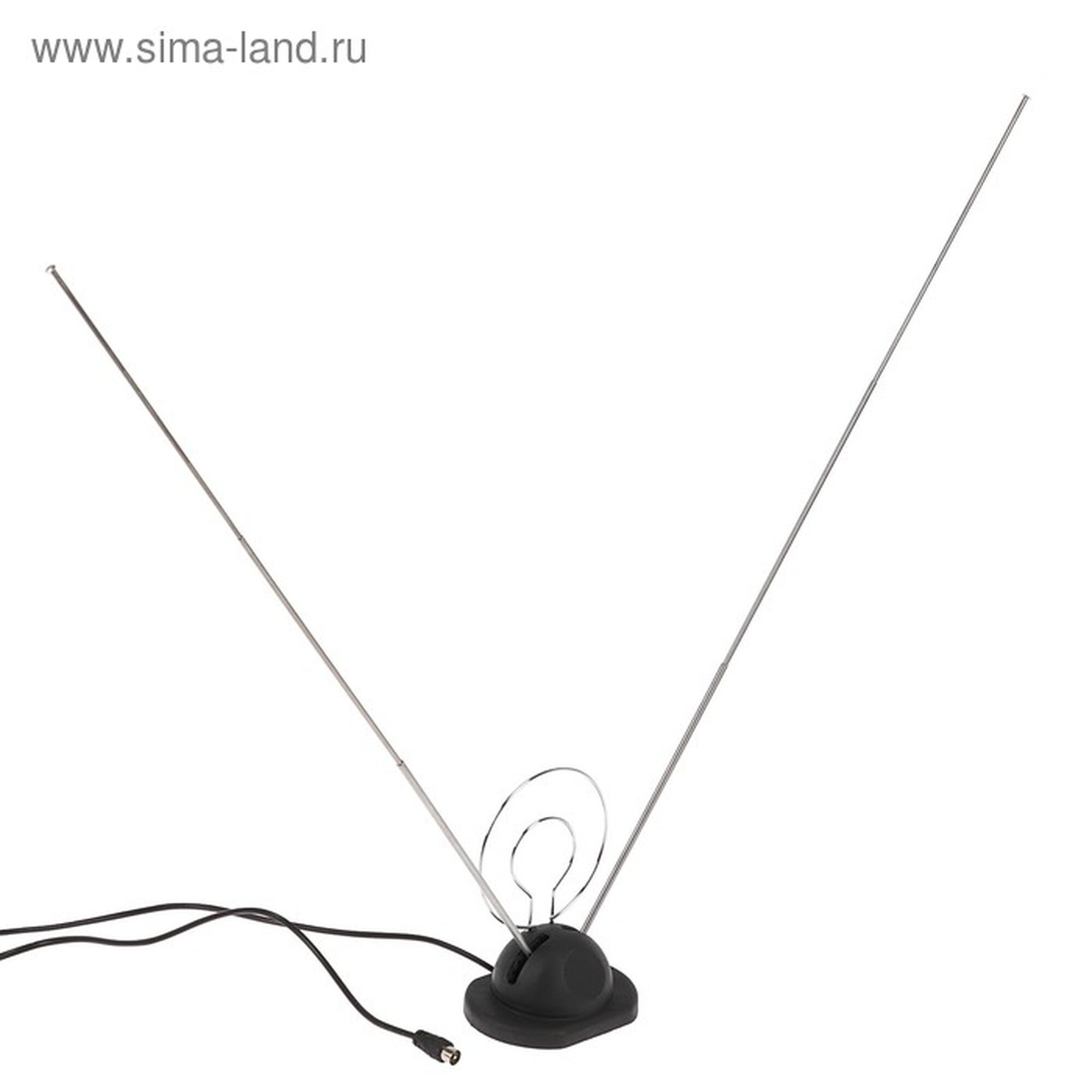 Антенна цифровая комнатная пассивная 3 секции 60 см на подставке кабель 1 м