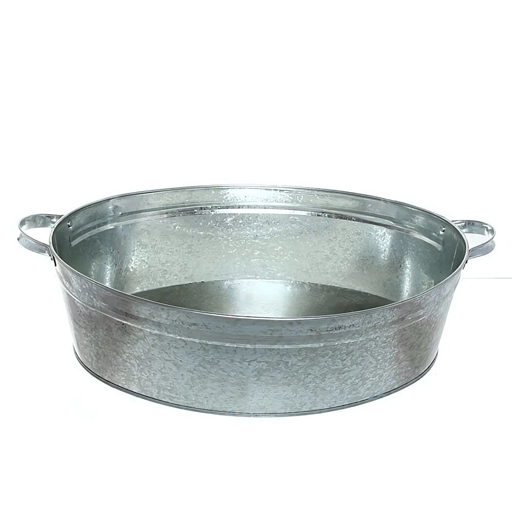Таз оцинкованный овальный 23л  удобный для хранения и кипячения