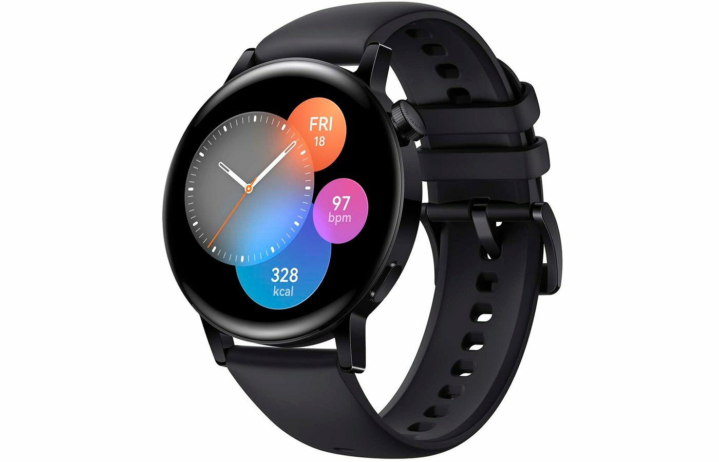 Часы Huawei Watch GT3 42 mm, черный, браслет из каучука, корпус из нержавеющей стали, водонепроницаемость