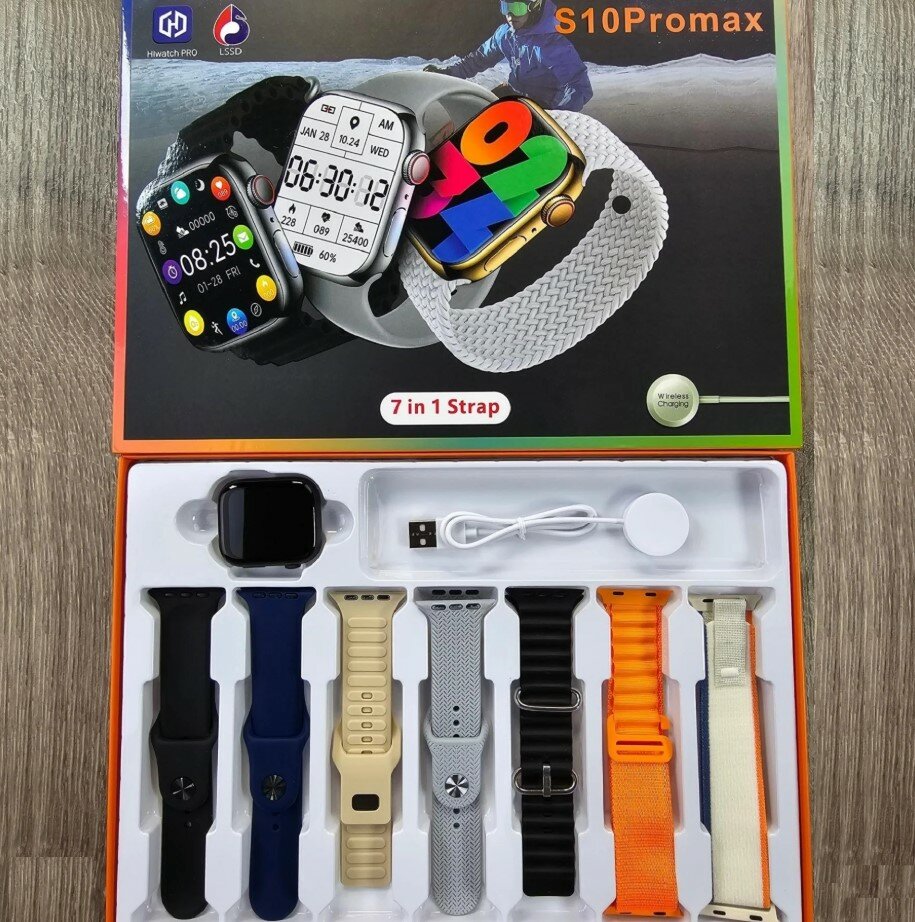 Смарт-часы S10 Pro Max 7 в 1, звонки, спорт, сенсорный экран — фото 1