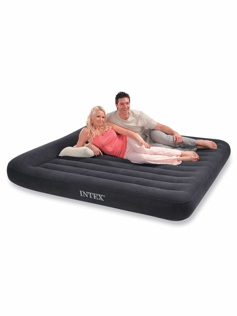 Матрас надувной с подголовником Classic 183х203х25см INTEX 64144