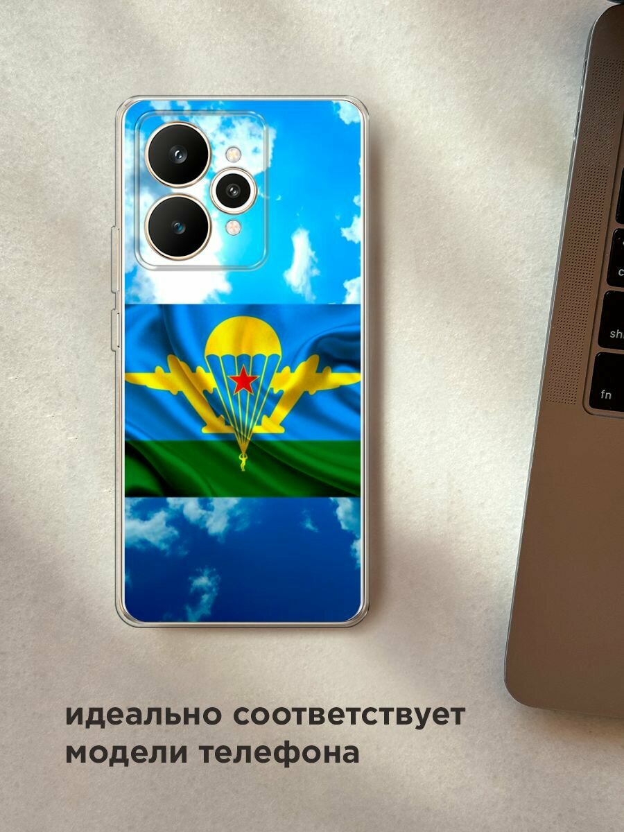 Чехол на Realme 15 / Реалми 15 с принтом "ВДВ флаг в небесах" — фото 1