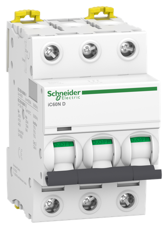 iC60N 3P 16A Автоматический выключатель 3-полюсный, 16А, 6кА (хар-ка D) Schneider Electric, A9F75316