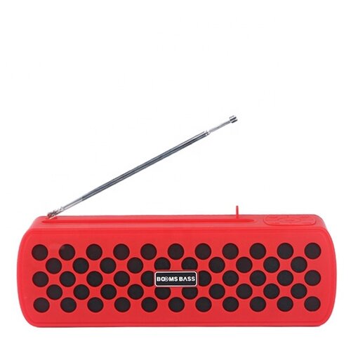 Беспроводная портативная bluetooth (блютус) колонка с функицей FM радиоприеник Booms Bass L10 / Красный