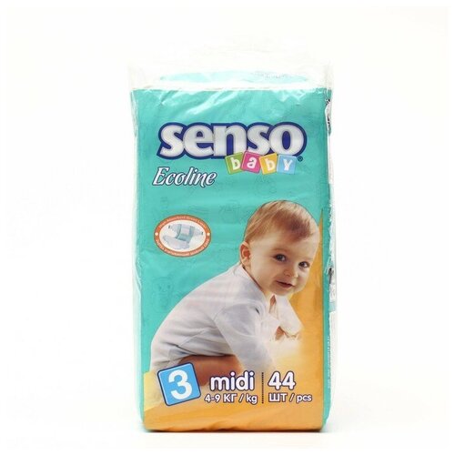 Подгузники «Senso baby» Ecoline Midi (4-9 кг), 44 шт