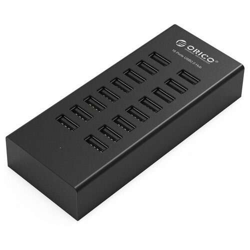 USB-концентратор ORICO H1613-U2, разъемов: 16, черный