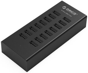 USB-концентратор ORICO H1613-U2, разъемов: 16, черный