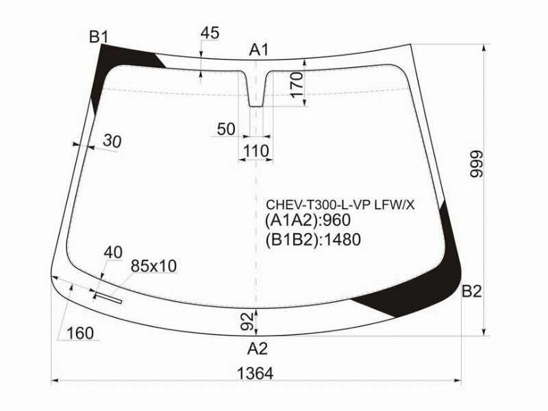 XYG CHEV-T300-L-VP LFW/X Стекло лобовое Chevrolet Aveo 11-15