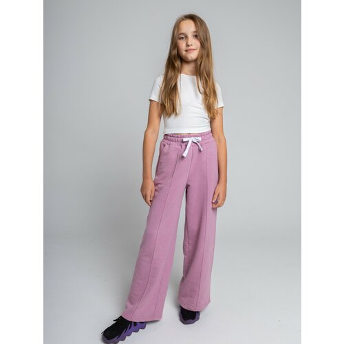 школьные брюки палаццо lisa wear повседневный стиль пояс на резинке карманы размер 128 розовый Брюки Lisa wear, размер 146, розовый