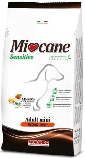 Корм сухой Miocane ADULT MINI SENSITIVE для взрослых собак мелких пород, индейка, 10 кг