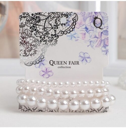 Браслет Queen Fair, пластик, размер 7 см, диаметр 7 см, белый