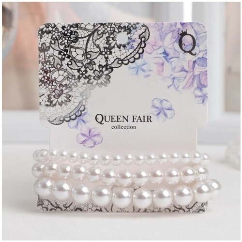 браслет queen fair диаметр 7 см серебряный белый Браслет Queen Fair, пластик, размер 7 см, диаметр 7 см, белый