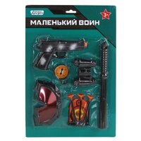 Набор детский игровой, игрушечное оружие "Полиция" КОМПАНИЯ ДРУЗЕЙ, Серия "Маленький воин", пистолет, 3 пули с присосками,  ...