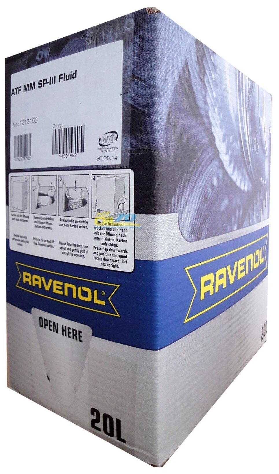 Масло Трансмиссионное Ravenol 4014835787322 /121210302001888/ 20l Ecobox Mm Sp-Iii Fluid Ravenol арт. 4014835787322