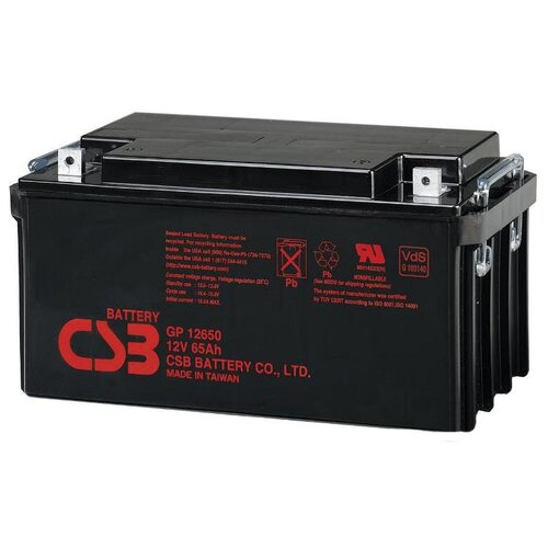 Аккумуляторная батарея CSB GP 12650 12В 65 А·ч аккумуляторная батарея csb gp 6120 6в 12 а·ч