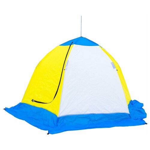 фото Палатка стэк elite 3 белый/желтый/голубой