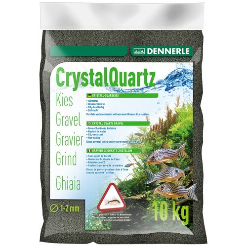 грунт для аквариума crystal quartz gravel темно серый 1 2 мм dennerle 5 кг Грунт Dennerle Kristall-Quarzkies, 1-2 мм, 10.05 кг