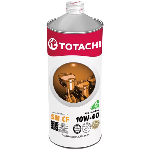 Полусинтетическое моторное масло TOTACHI Eco Gasoline SM/CF 10W-40, 1 л, 1 л