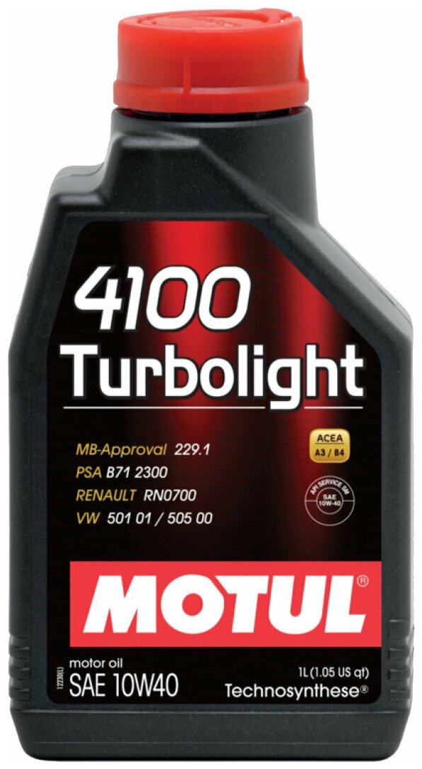 Масло моторное MOTUL 4100 TURBOLIGHT 10W-40