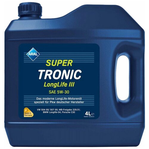 Синтетическое моторное масло ARAL Super Tronic Longlife III SAE 5W-30, 4 л