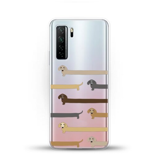 фото Силиконовый чехол длинные таксы на huawei nova 7 se andy & paul