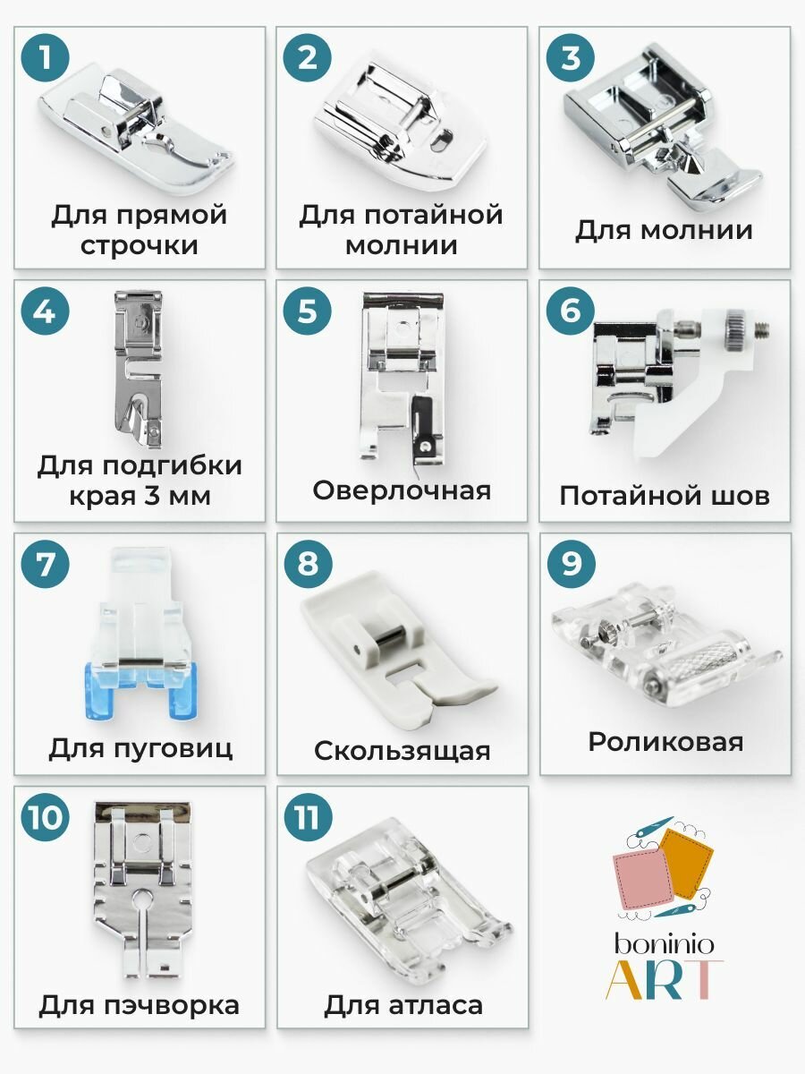 Лапки для швейных машин шитья рукоделия аксессуары - фотография № 3