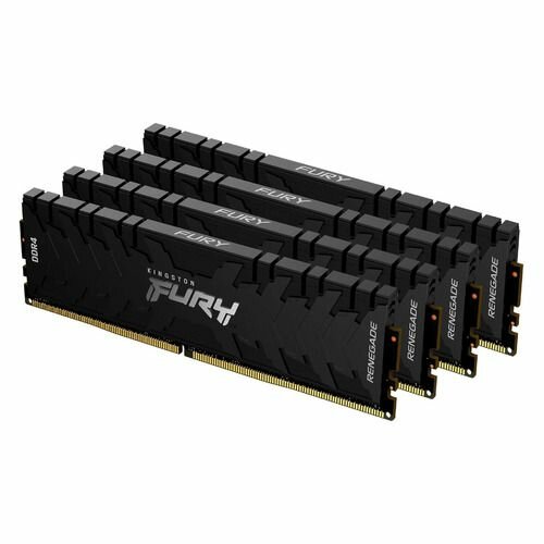 Модуль памяти DIMM 32Gb 4х8Gb DDR4 PC25600 3200MHz Kingston Fury Renegade Black (KF432C16RBK4/32)