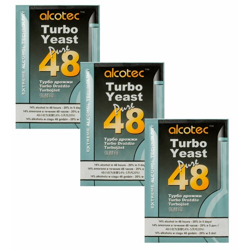 Дрожжи спиртовые Alcotec 48 Pure Turbo, 3 шт. 270 гр.