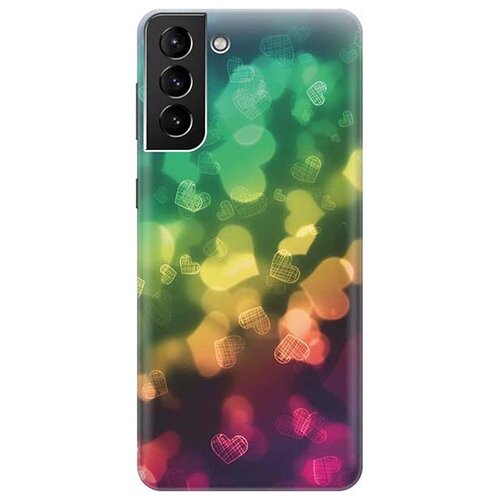 Чехол - накладка ArtColor для Samsung Galaxy S21 Plus с принтом Сердечки чехол накладка artcolor для samsung galaxy s21 plus с принтом розовый куст