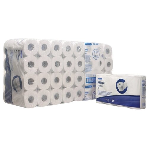 Купить KG8442 Туалетная бумага Kleenex, 2-сл, 12.х9.5 см, 42 м/350 л, 8 рул/уп, Kimberly Clark, белый, Туалетная бумага и полотенца