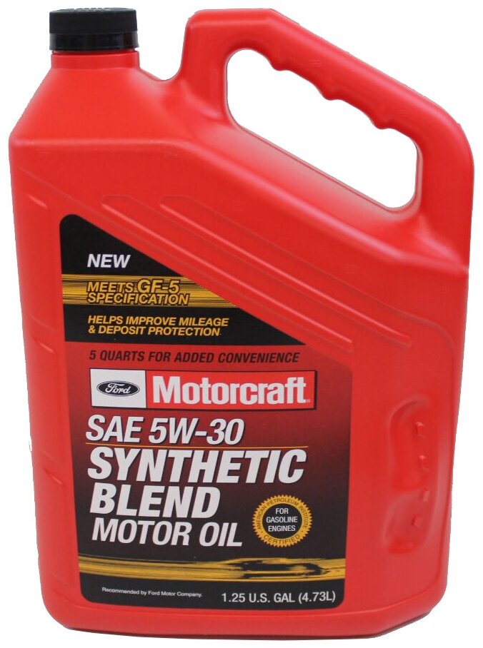 Полусинтетическое моторное масло Motorcraft SAE 5W30 Synthetic Blend, 4.73 л, 4.5 кг