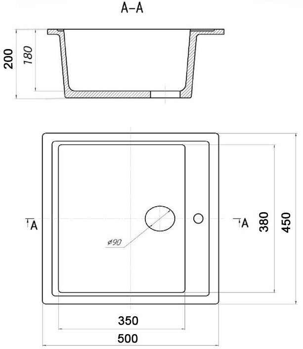 Кухонная мойка Gerhans A45-22 Черный (Беларусь) 500х450 мм - фотография № 6