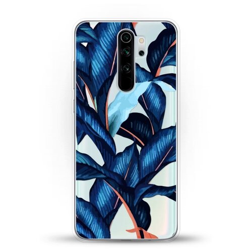 фото Силиконовый чехол синие листья на xiaomi redmi note 8 pro andy & paul