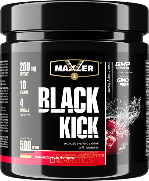 MAXLER EU Black Kick (Банка) 500 г (Sour Cherry Flavor)