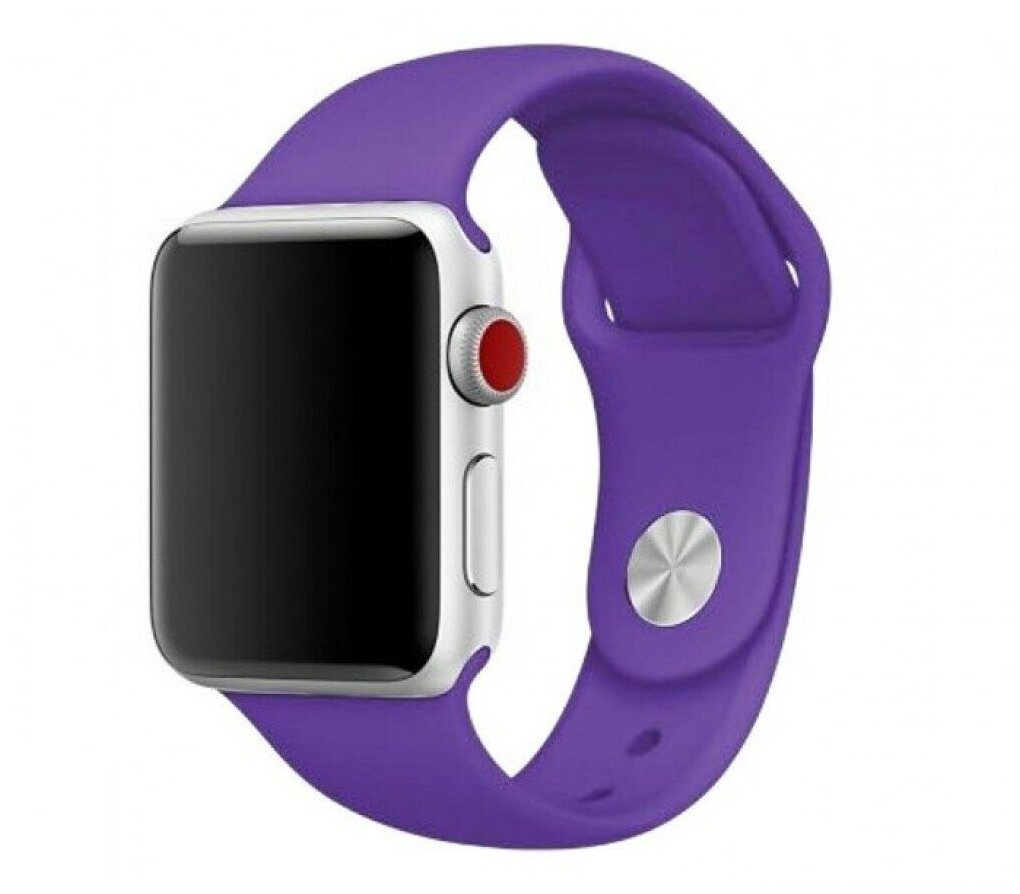 Ремешок для Apple Watch 42/44/45/49 mm силиконовый, фиолетовый