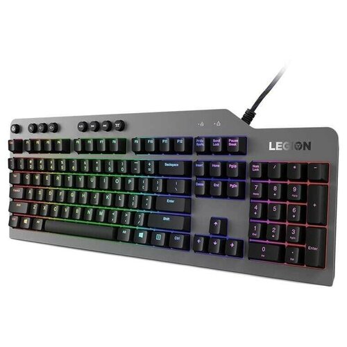 Клавиатура Lenovo Legion K500 RGB GY40T26479 Black USB Red Switch, черный, русская, 1 шт. rk61 rgb gaming mechanical keyboard white usb wired bluetooth keyboard 61 keys 2 4g triple mode with rgb red blue tawny switch