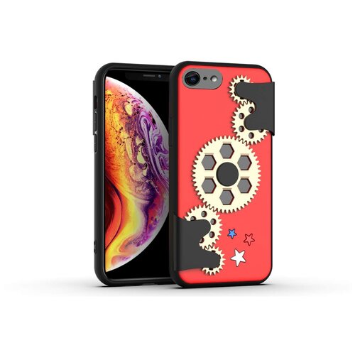 фото Чехол силиконовый для iphone se 2020 / 7 / 8 spinner series (антистресс) красный с золотом grand price