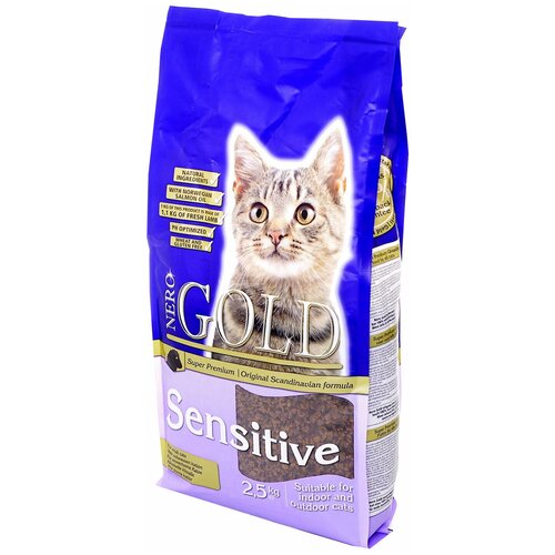 Сухой корм для кошек Nero Gold при чувствительном пищеварении, с ягненком 2.5 кг