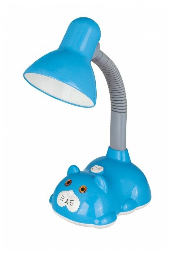 Лампа детская Camelion Smart KD-385 C13, E27, 40 Вт, цвет арматуры: голубой, цвет плафона/абажура: серебристый