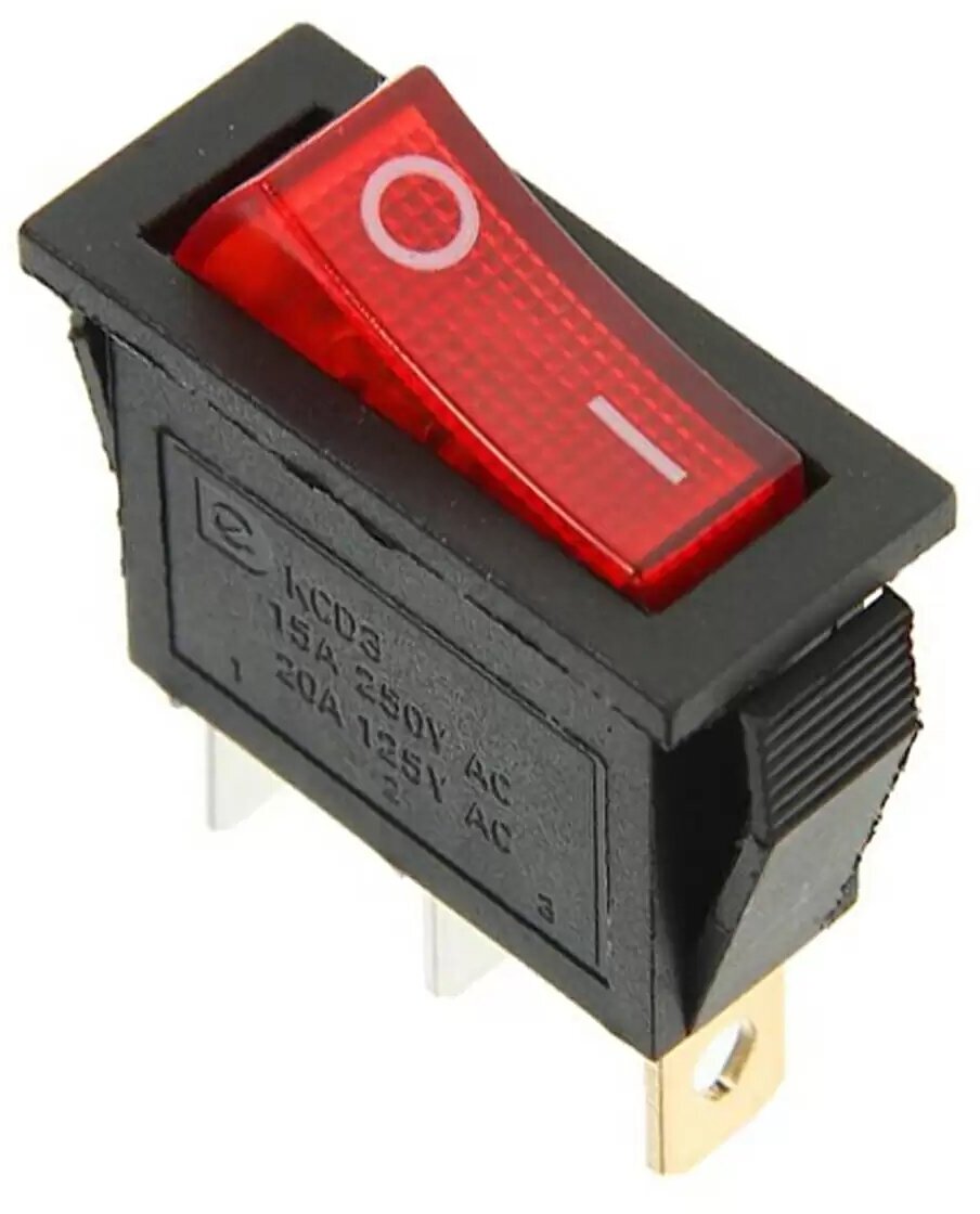 Выключатель клавишный 250V 15А (3с) ON-OFF красный с подсветкой (RWB-404, SC-791, IRS-101-1C) REXANT - фотография № 3